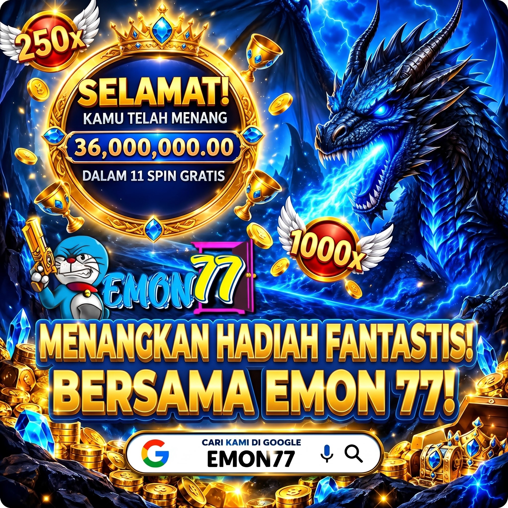 Banner Naga Biru EMON77 Hadiah Fantastis